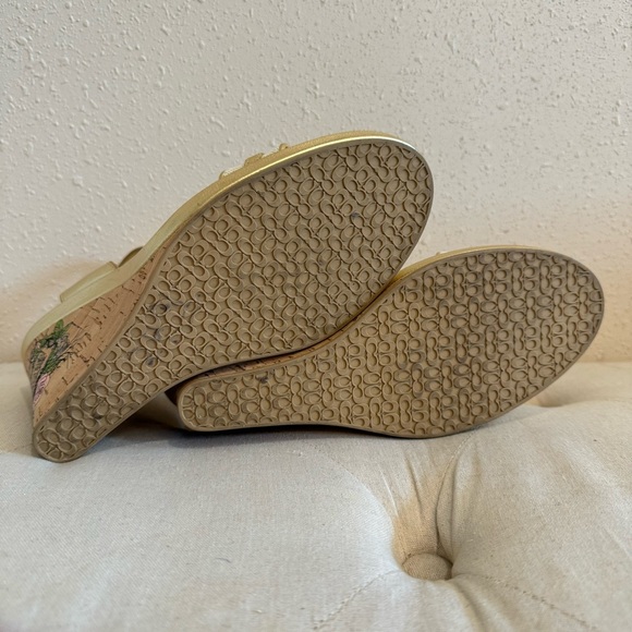 COACH Ellete Tatoo Gold Wedge Sandals 9B - Picture 3 of 11